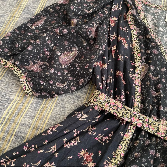 La Vie Rebecca Taylor Floral Print Maxi Dress Size L - Picture 11 of 11